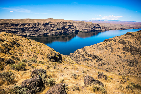 Wanapum Lake Colombia River Wild Horses Monument and Canyons