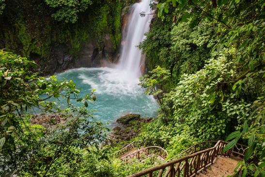 Majestic Waterfall in Rain Forest Costa Rica